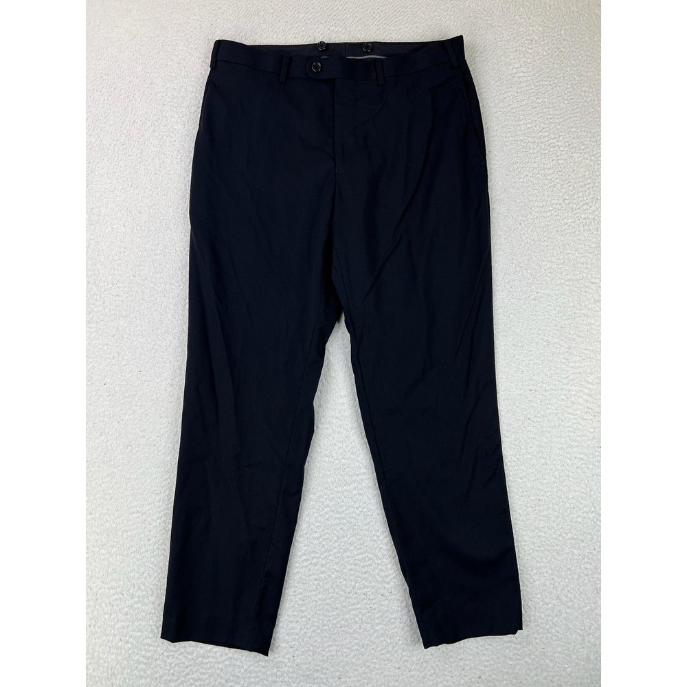 Indochino Suit Pants Mens 33x27 Black Wool Slim Fit Newbury Dress Trousers